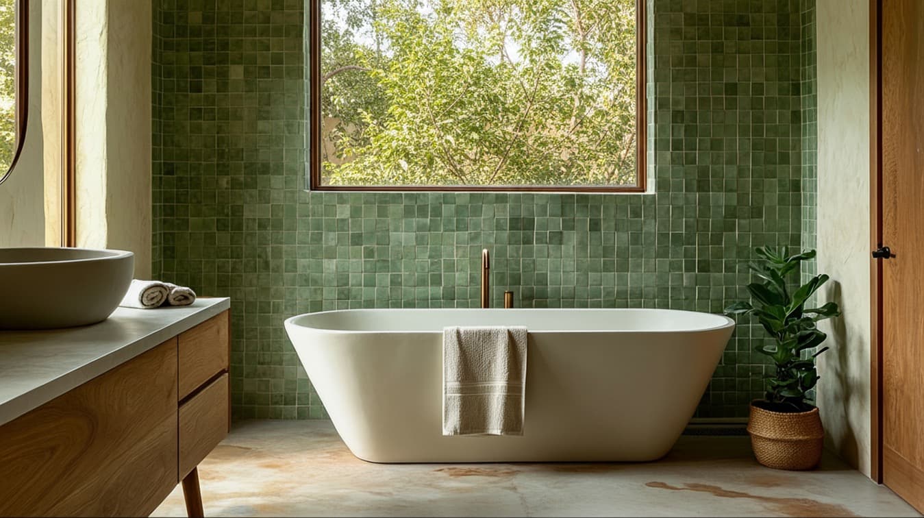 A finished tiled bathroom by Slow Hand Remodeling in Los Angeles