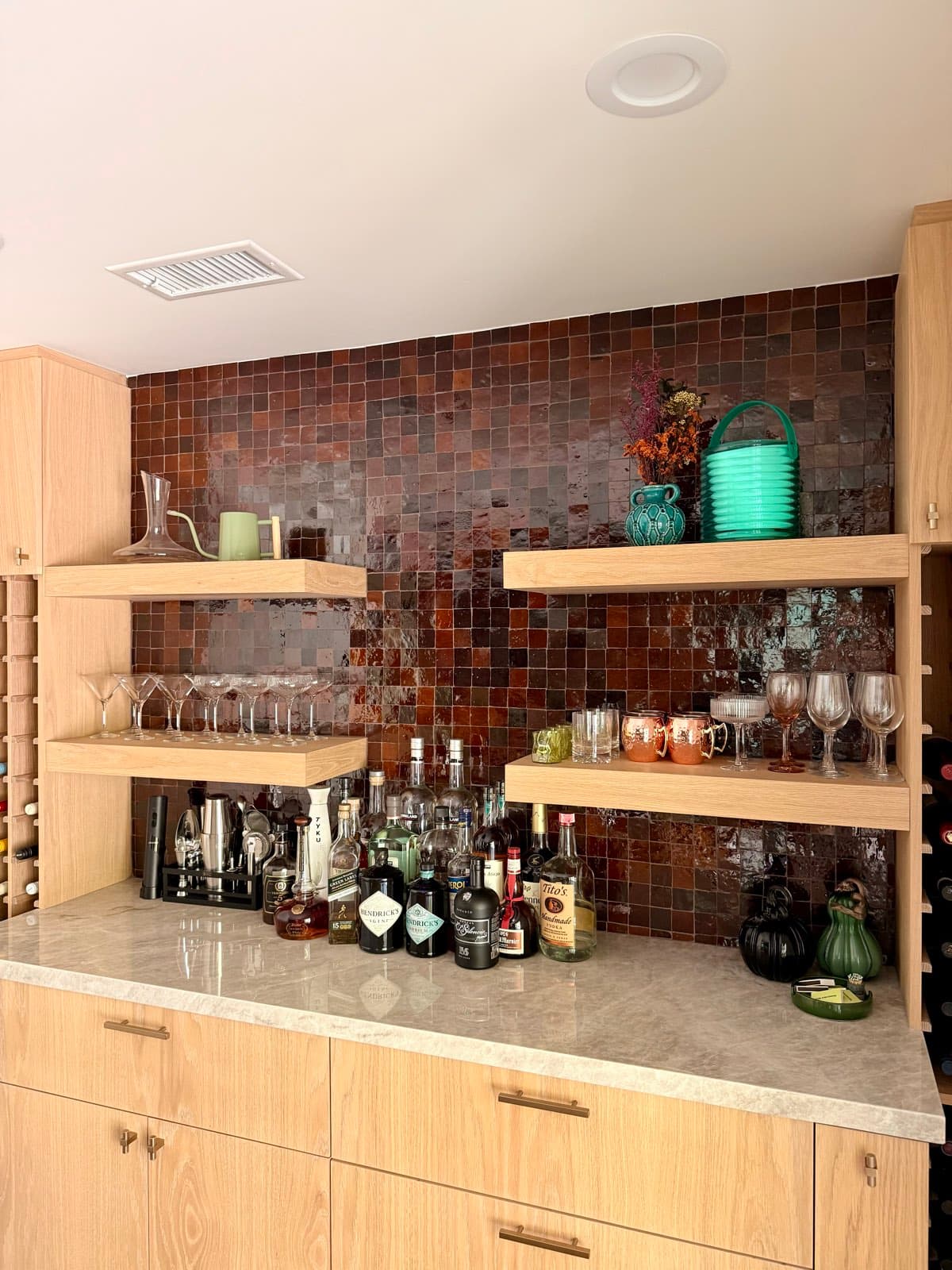 Moroccan Zellige + Custom Wine Rack · Glassell Park, Los Angeles, CA