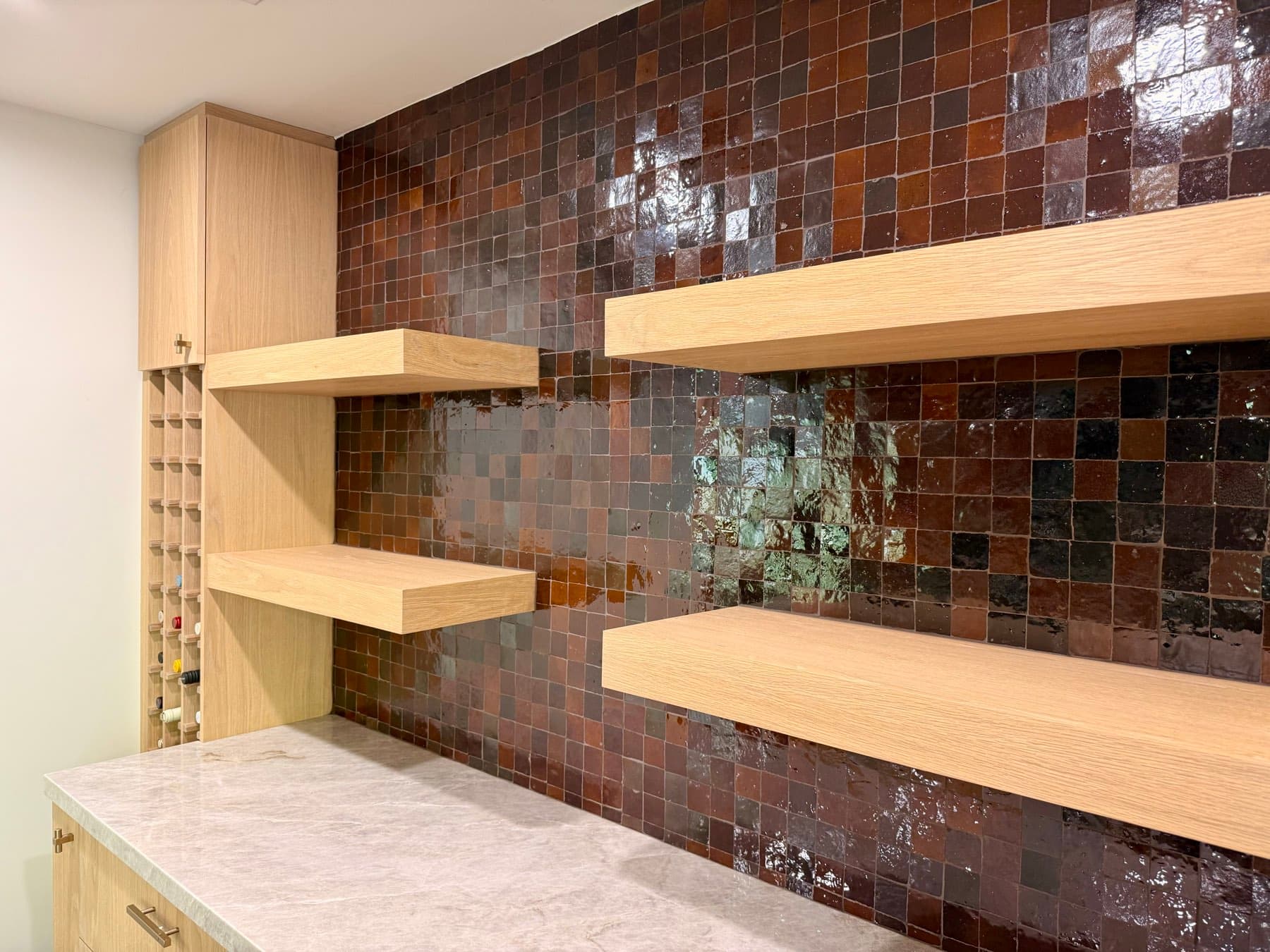 Moroccan Zellige + Custom Wine Rack · Glassell Park, Los Angeles, CA, detail 3 of 3